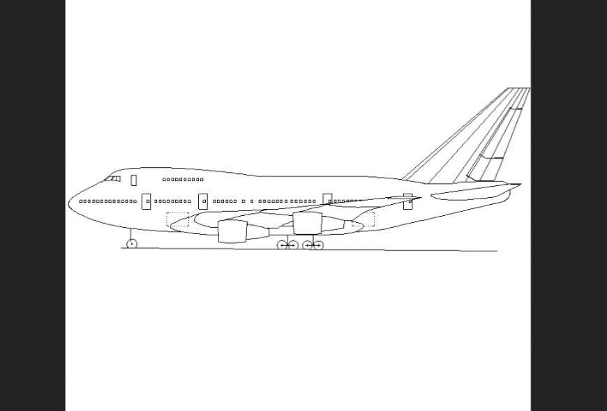 Airplane plan with detailing dwg file.