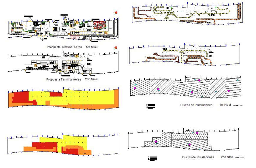 Airport top view construction plan 2d
