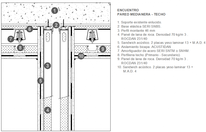 Aislamiente bitcap section plan autocad file