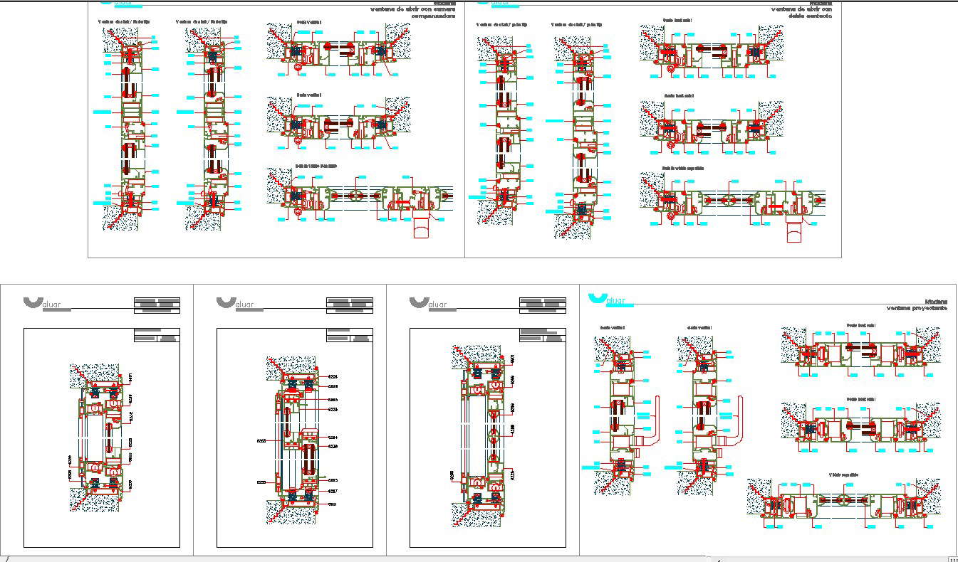aluminium window detail cad dwg files