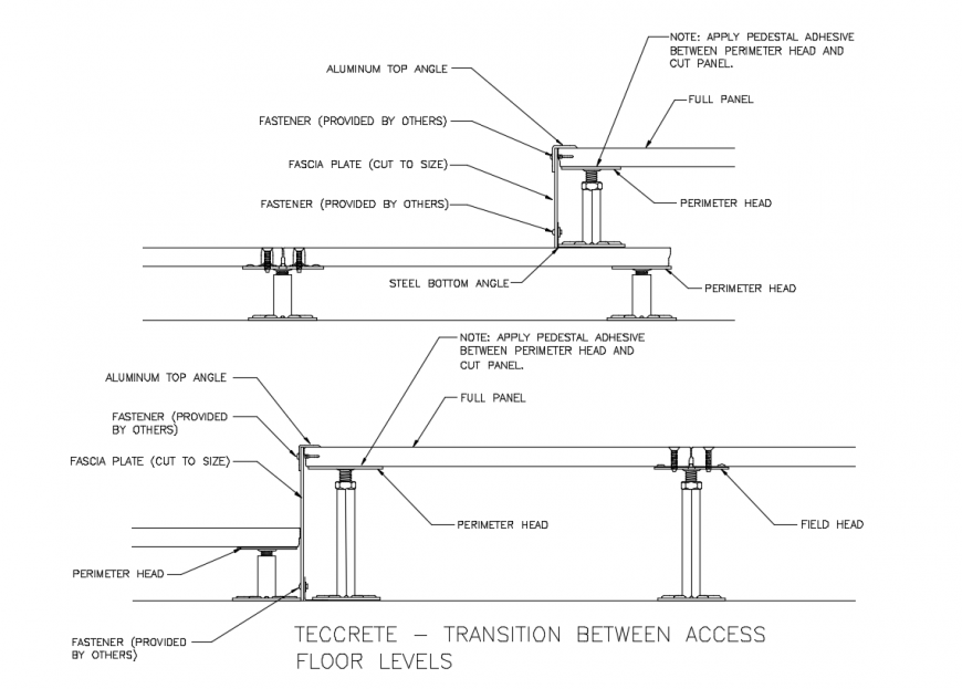 Aluminium top Angle section detail