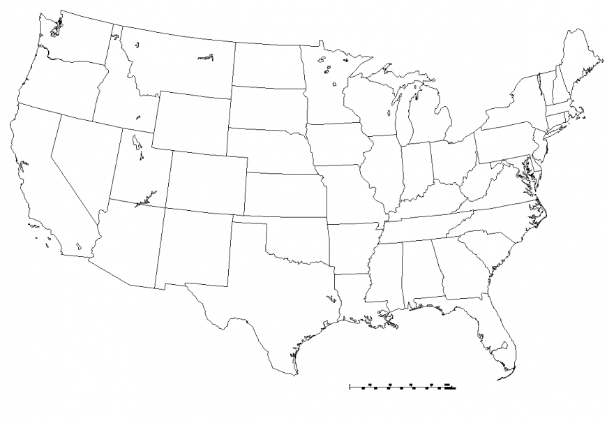 America united states map block detail elevation autocad file