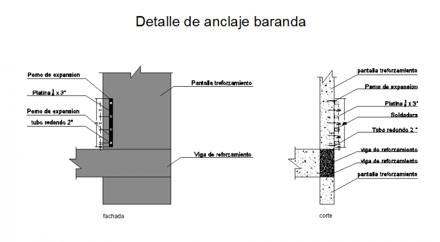 Anchoring detail railing layout file
