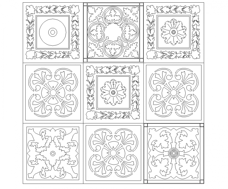 Antique tiles plan layout file