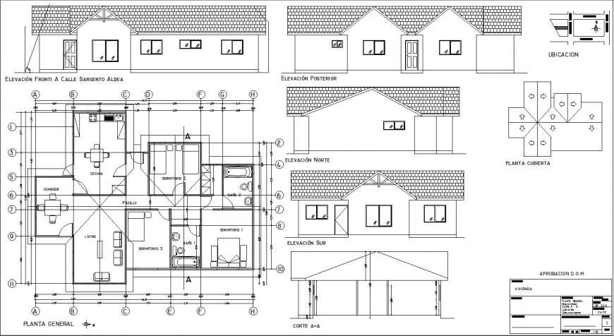 Apartment plan and elevation AutoCAD file.
