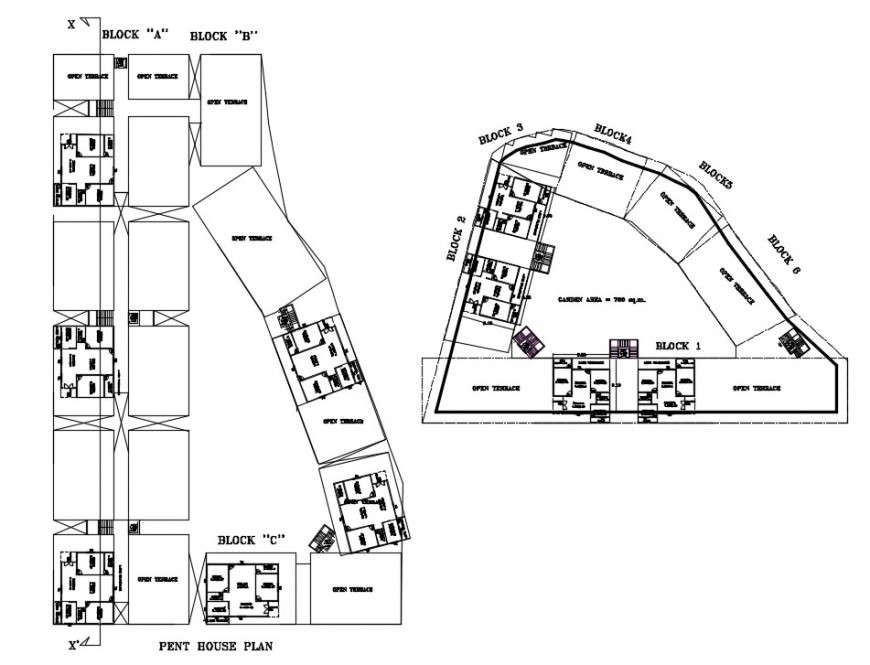 Apartment blocks residence society cad file