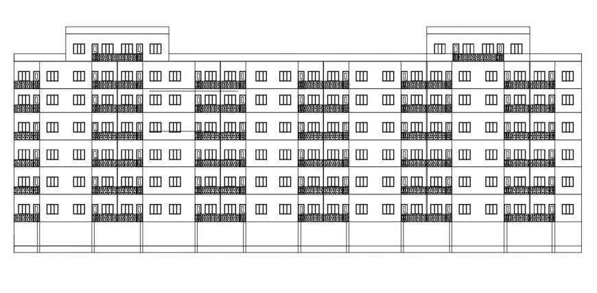 Apartment building elevation cad file