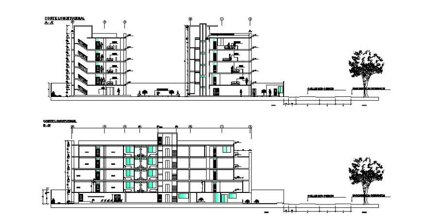 Apartment elevation design cad file