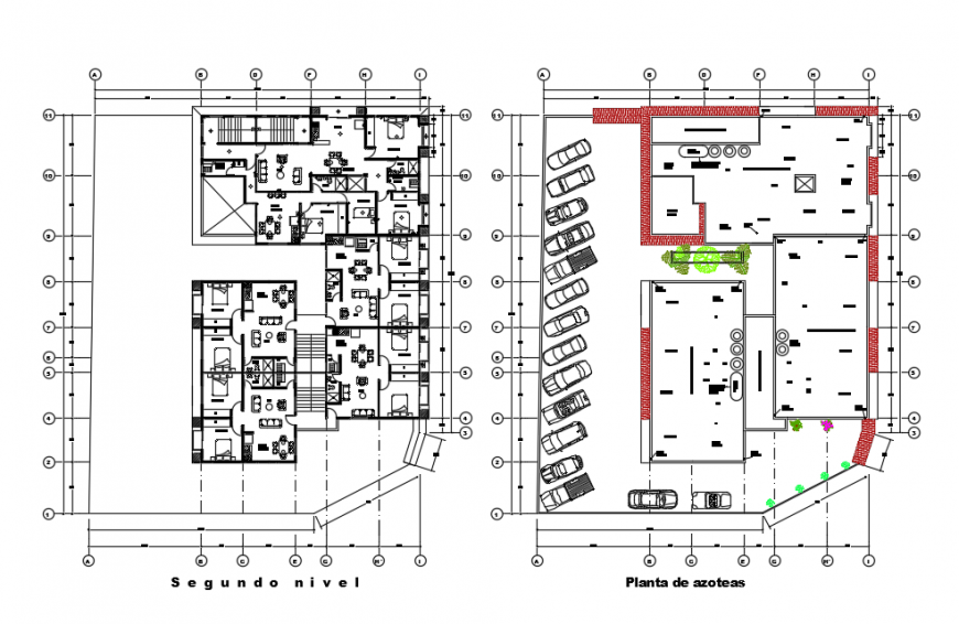 Apartment Roof top plant Drawing detail