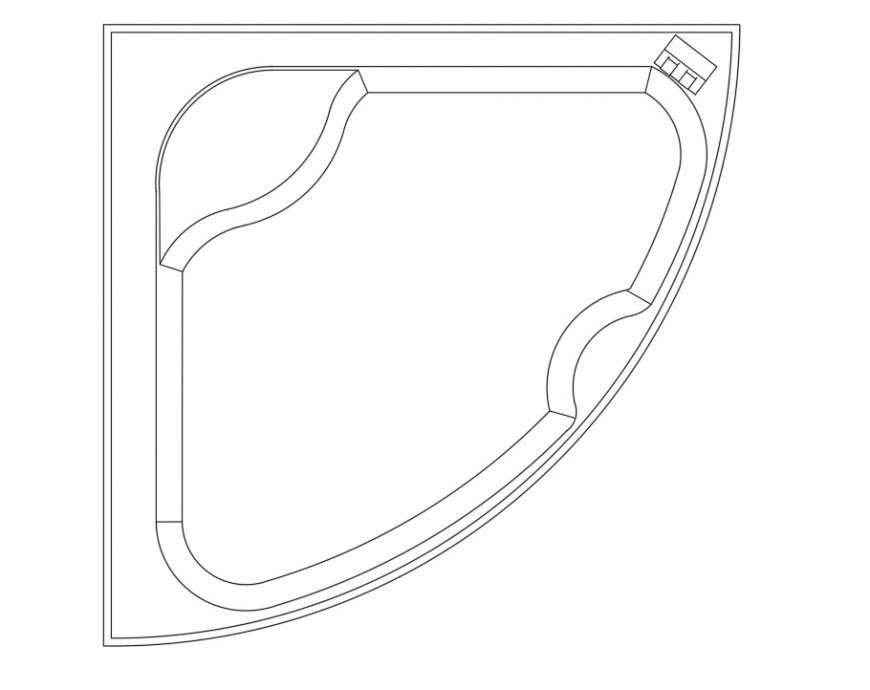 Arc bathtub cad blocks