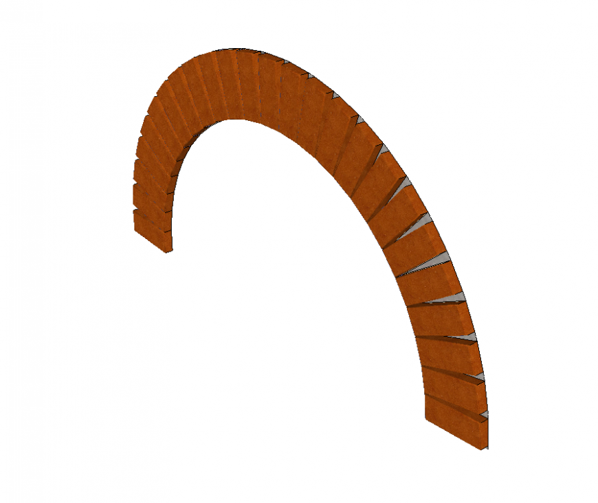 Arch shape brick detail elevation 3d model layout 3d max file