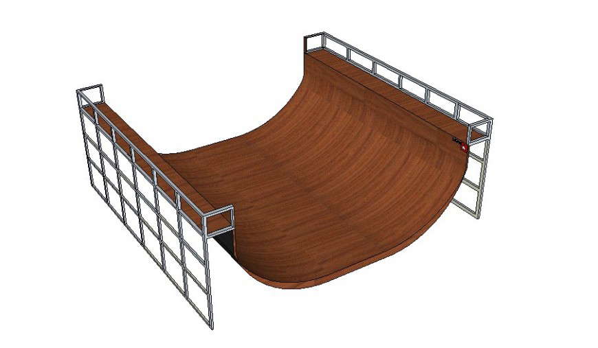 Arch shape steel framing 3 D modal layout file
