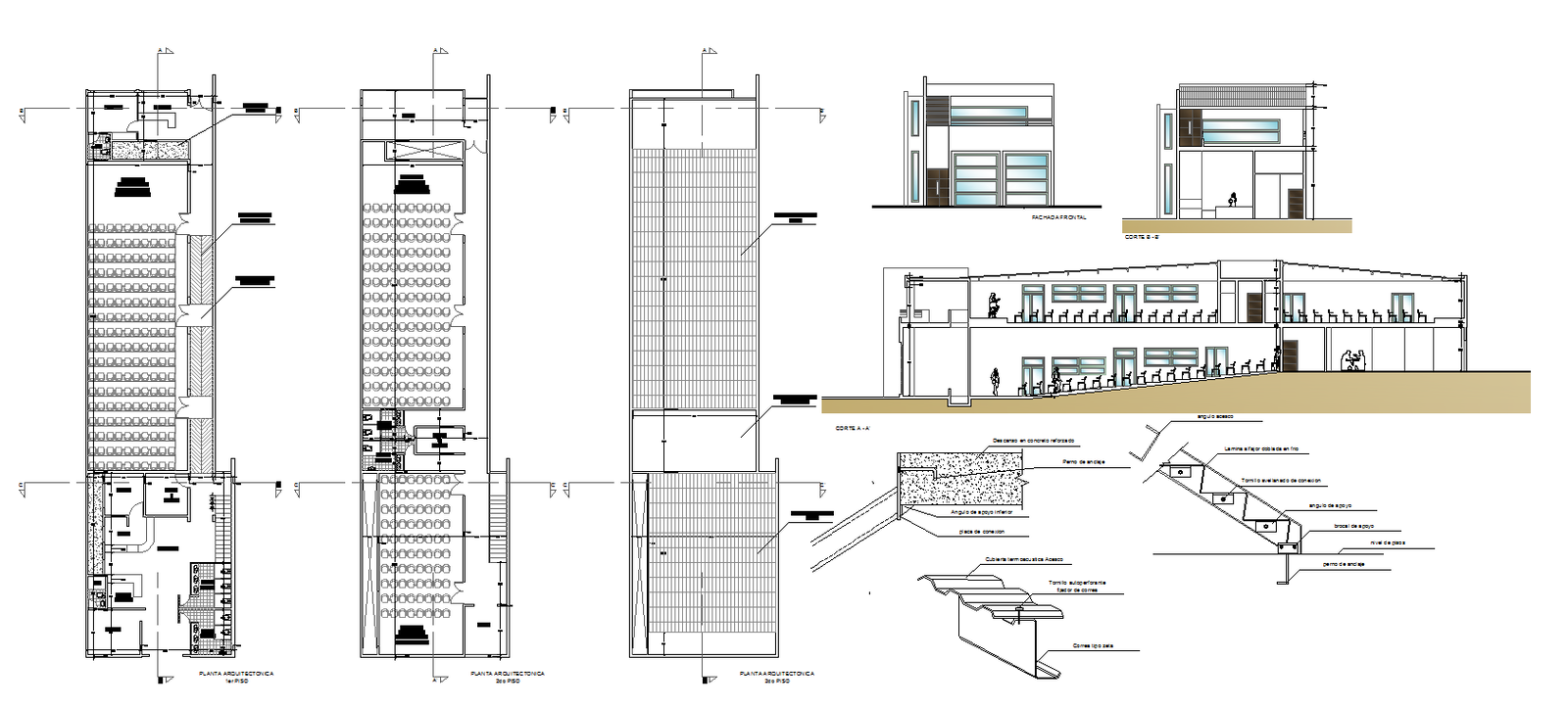 architectecture plants of auditorium  Design Cad File