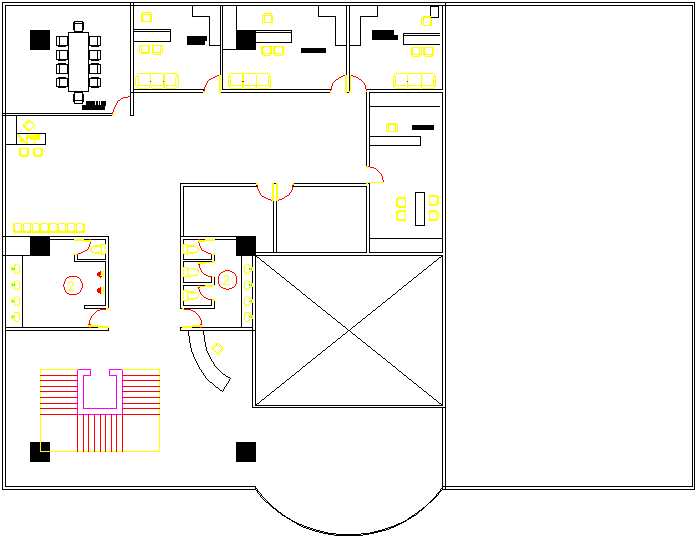 architectural plan of  a bank dwg file