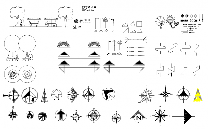 Architectural and civil symbol  details in dwg file.