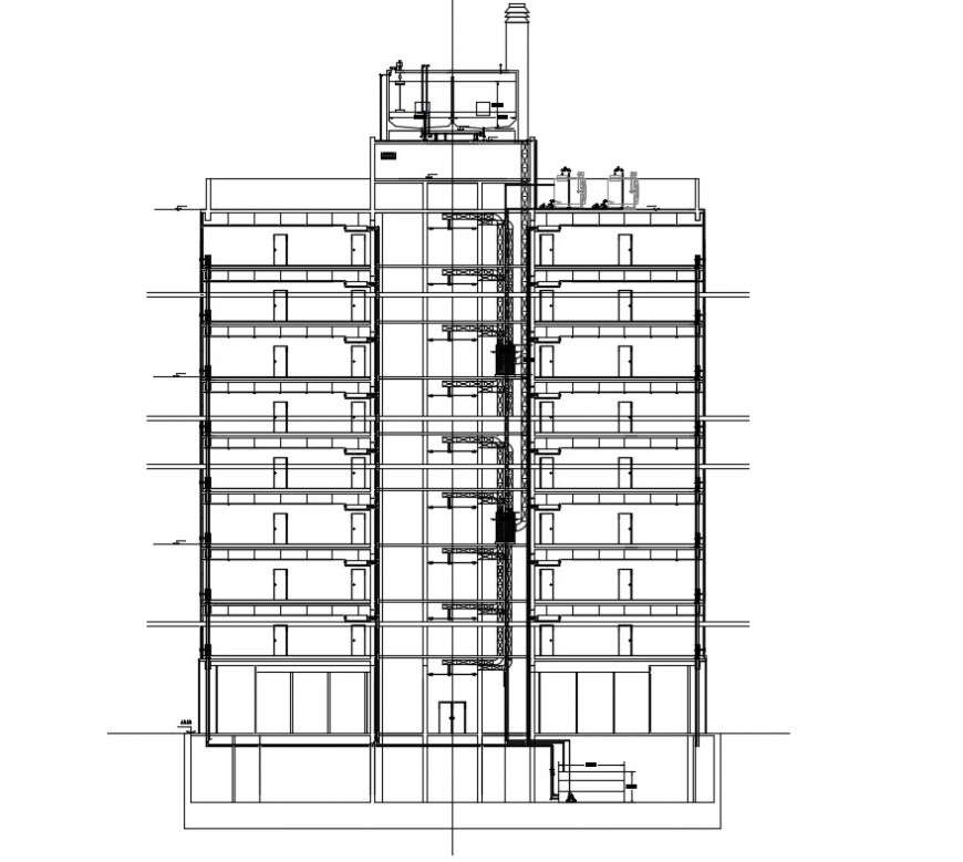 Architectural elevation of apartment