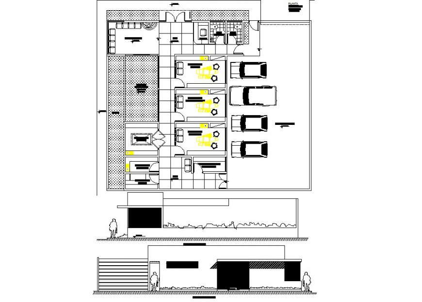 Architectural plan detail of  office