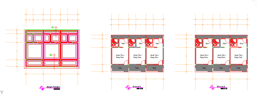 Architectural plan of Teachers school house design drawing
