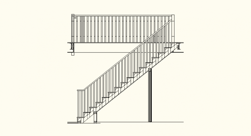 Architectural stairs detail plan layout file