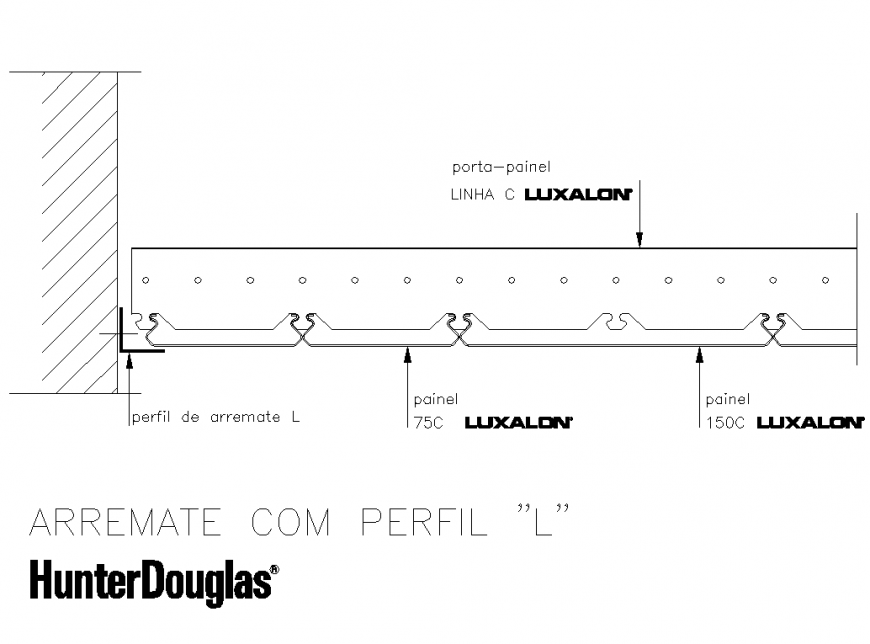 Arremate com perfil plan detail dwg file