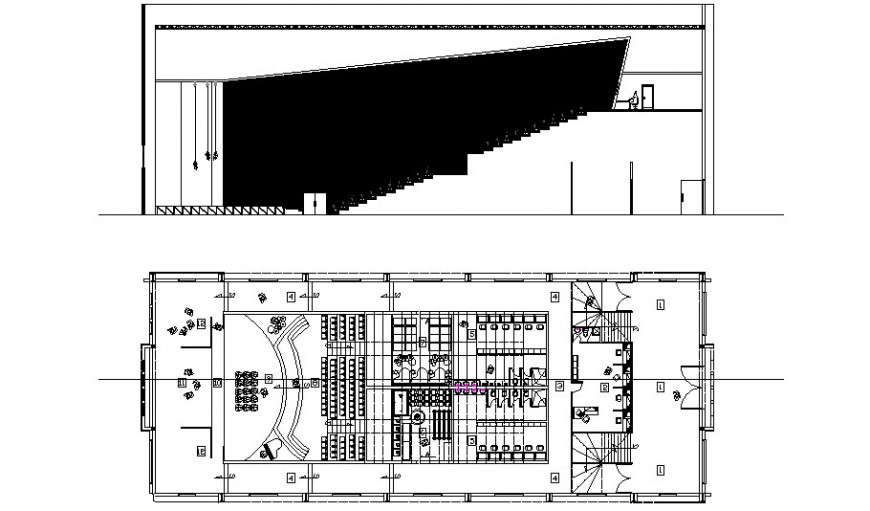 Auditorium building work plan details in autocad