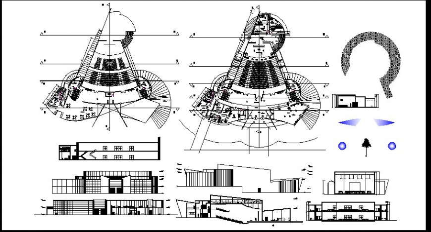 Auditorium furniture layout and elevation