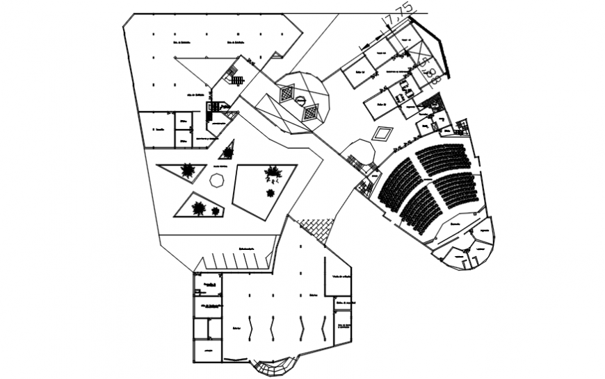 Auditorium plan in AutoCAD software