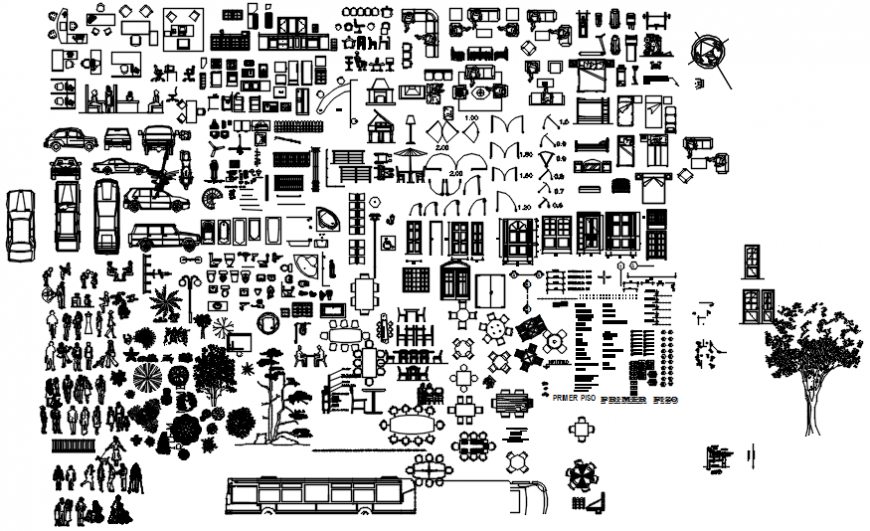 Autocad drawing of furniture block dwg