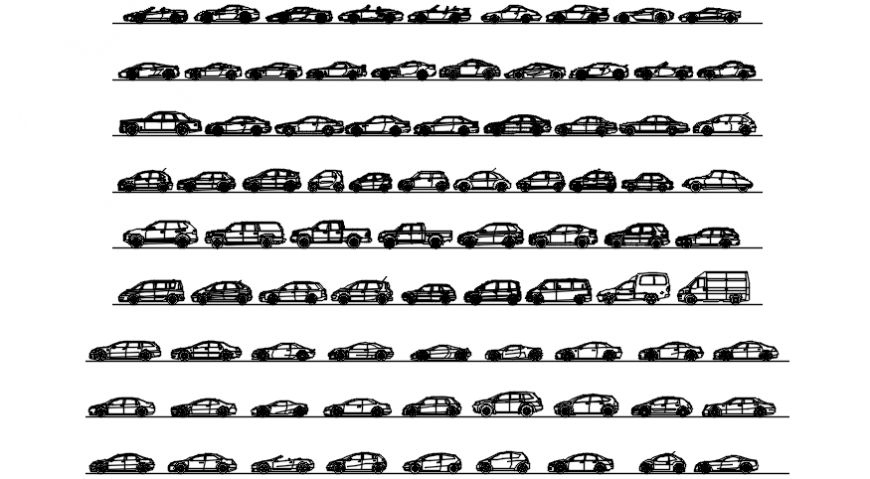 Autocad drawing of vehicle blocks