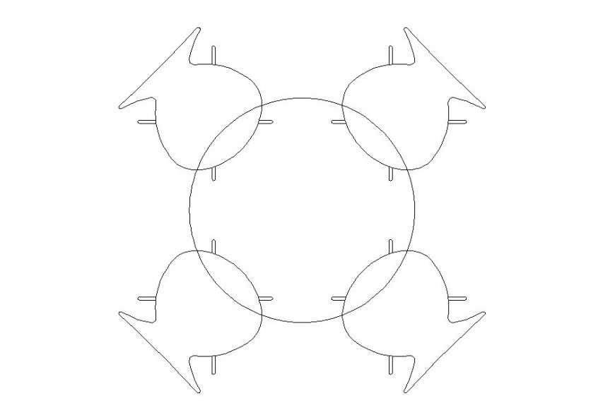 Autocad file of 4 seater round table