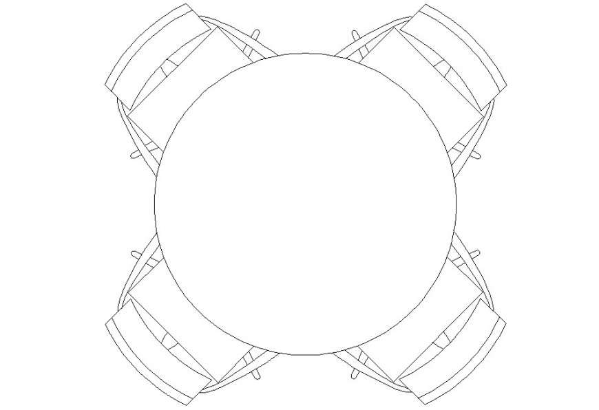 Autocad file of round table furniture block