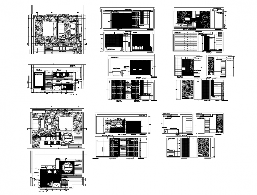 Autocad file of the hotel rooms