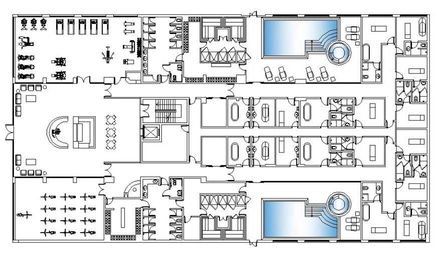 Autocad file of wellness center 2d model