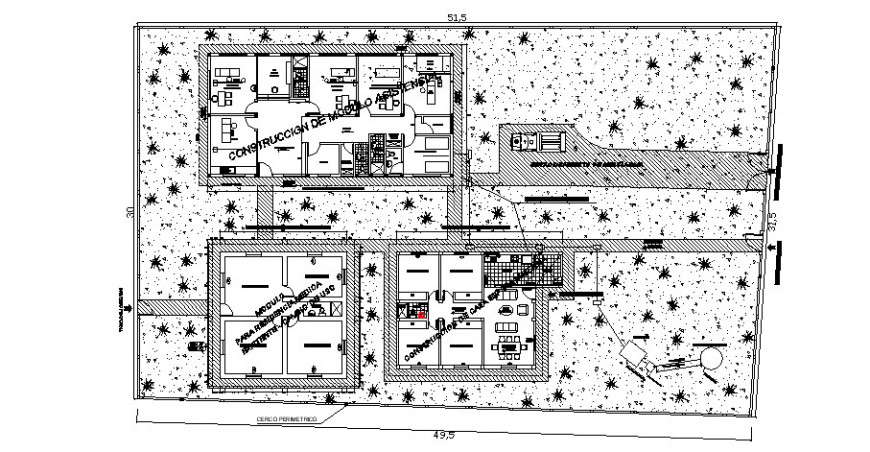 Autocad plan drawing of office units plan