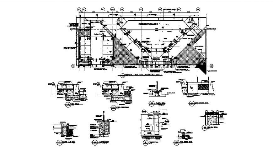 autocad plan drawing of  bridge plan