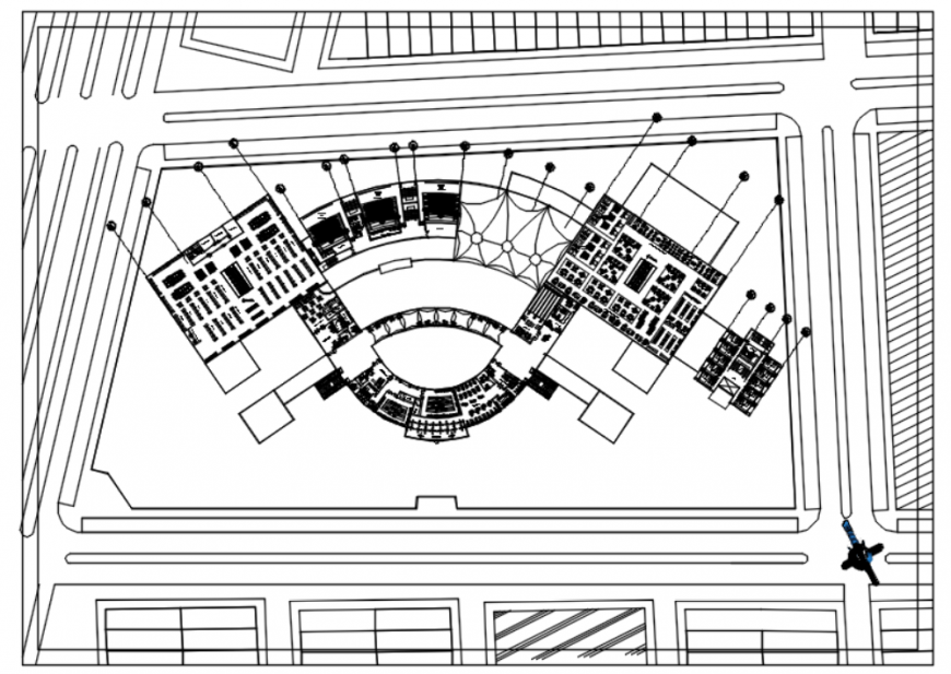 Autocad plan of a commercial building
