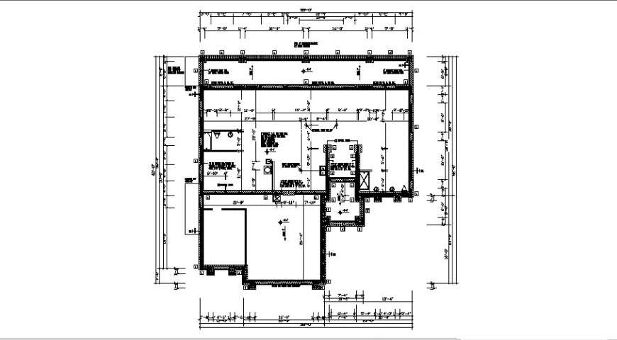 Autocad plan of office drawing 2d view