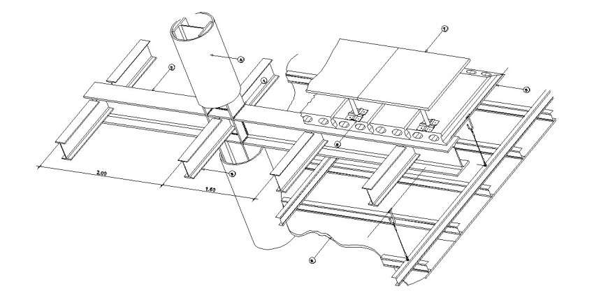 Axonometry of the structural mesh auto-cad drawing details dwg file
