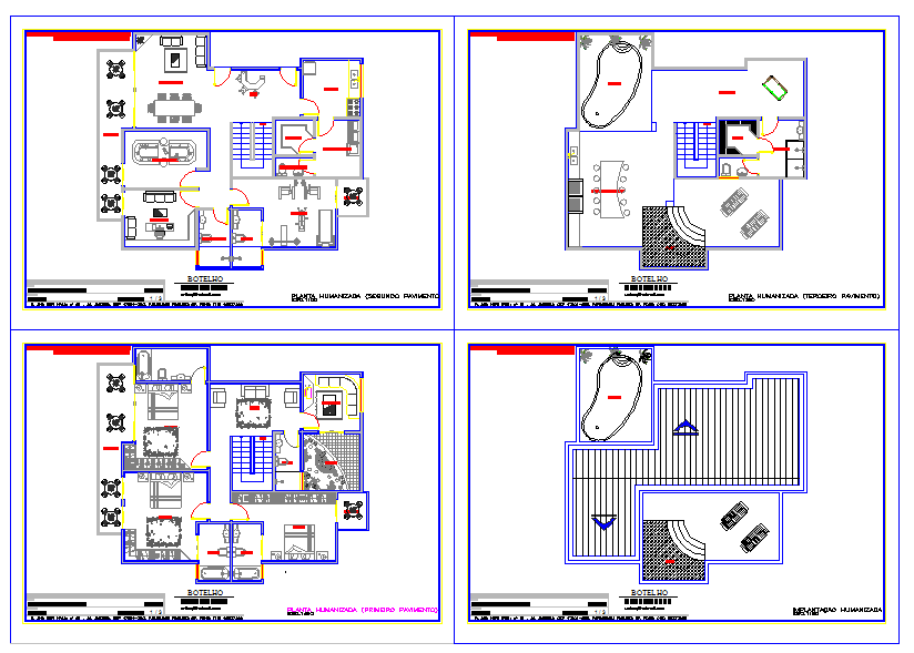 Architectural DWG of hotel layout in AutoCAD file