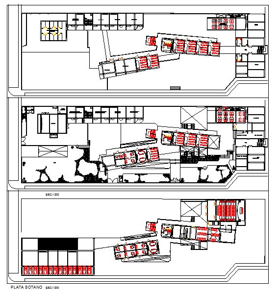 School design layout and section plan in DWG for the architect