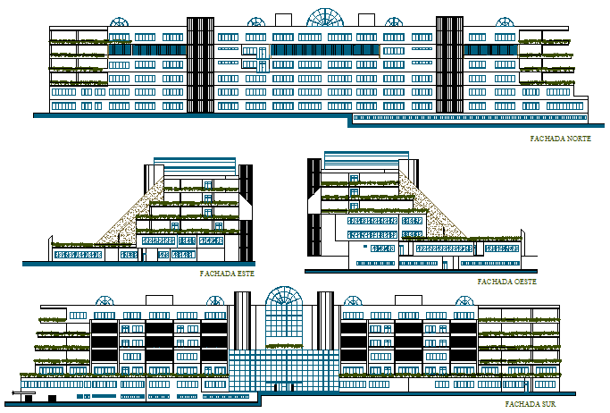 Elevation drawing of Highrise building