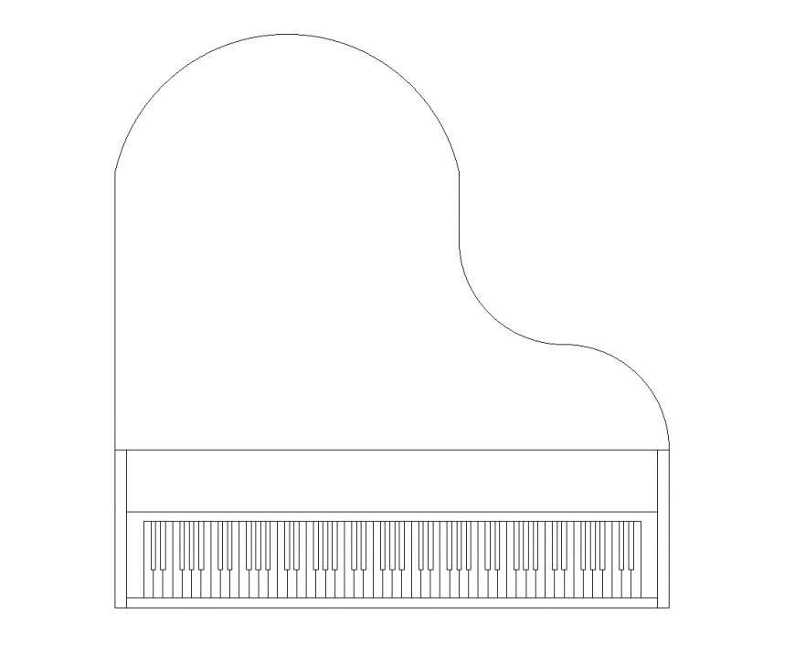Baby Grand Piano plan autocad file