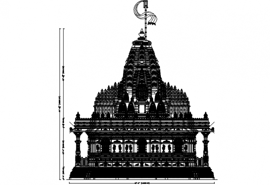 Back side elevation design autocad file