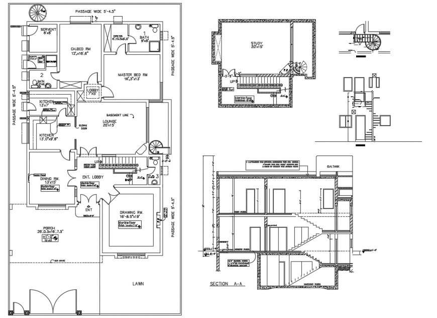 Basement steel stair autocad file