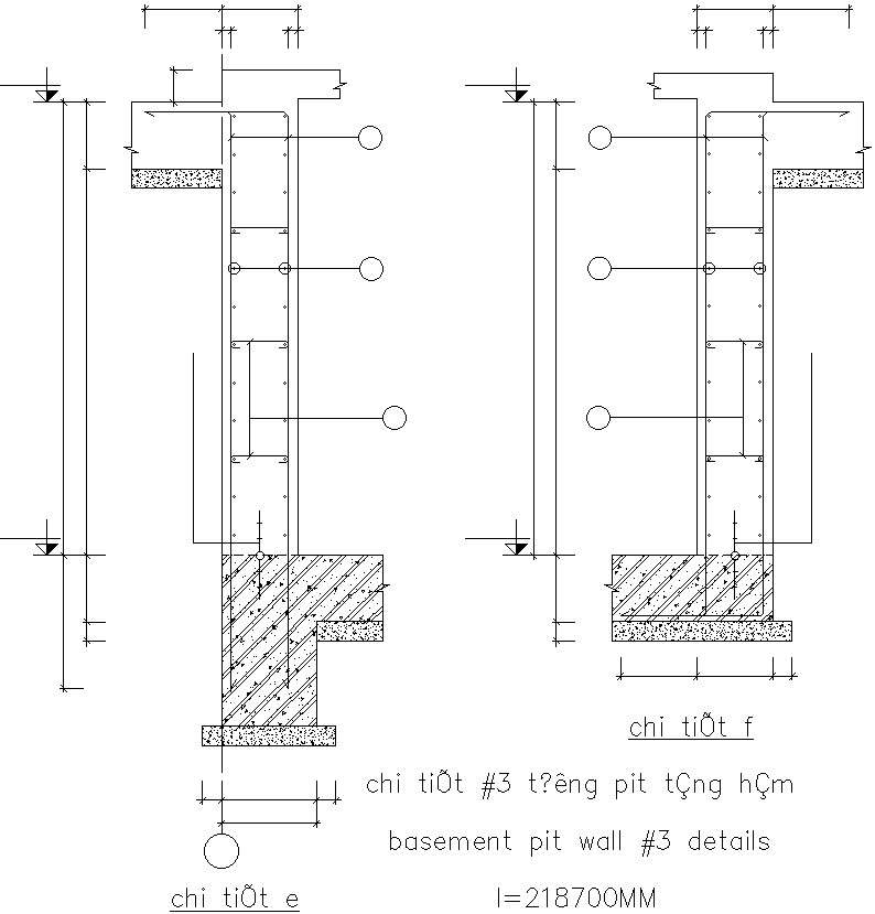  basement pit wall details ( l=218700MM )