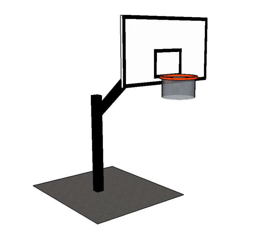 Basket-ball detail  3d model layout sketch-up file