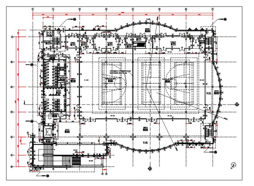 Basket ball play ground cad file