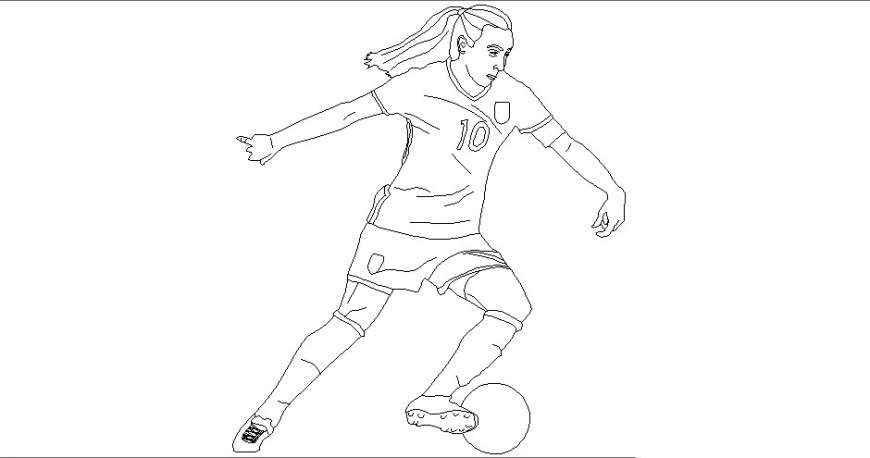 Basketball player details 2d drawing in autocad