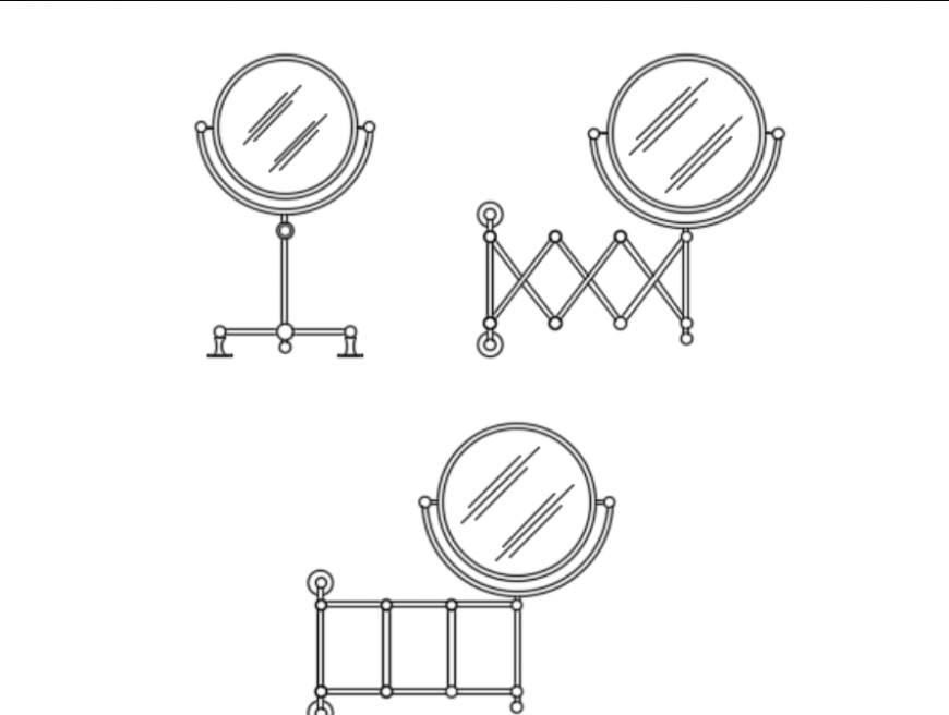 Bathroom shaving mirrors set file
