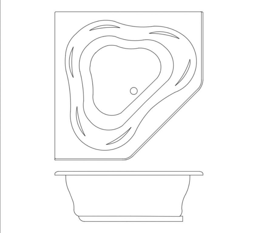 Bathroom sink top and side view cad block design dwg file